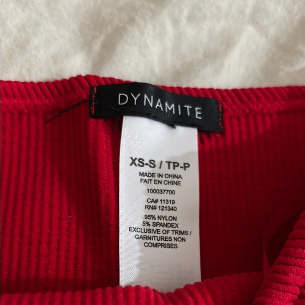 Dynamite Red Ribbed Tube Top - Picture 2 of 2